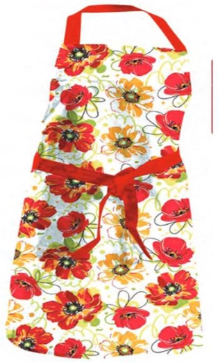 Keukenschort 65 × 80 cm – rode bloemen