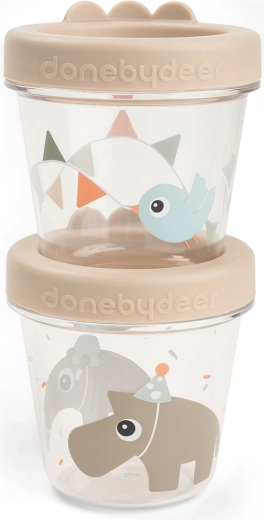 Done by Deer bewaardozen voor babyvoeding Celebration, zandkleurig - 2 stuks