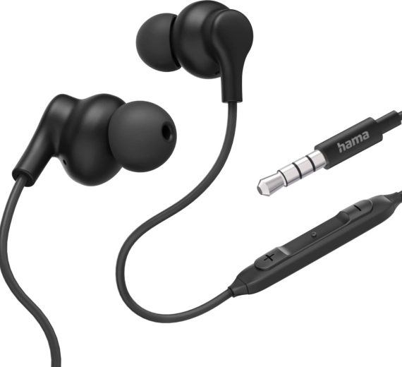 Popply zwarte bedrade in-ear oordopjes
