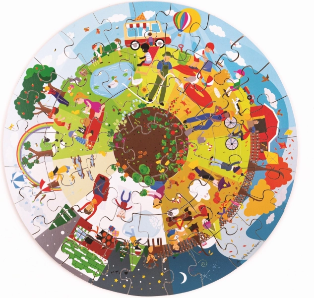 Bigjigs Toys Ronde vloerlegpuzzel Vier seizoenen