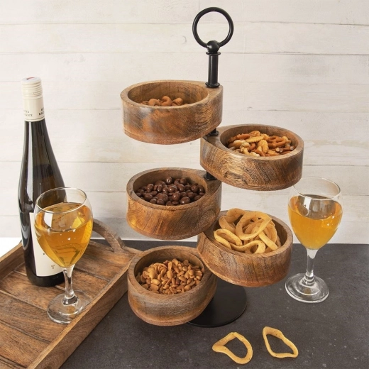 Vijf draaibare schaaltjes voor efficiënt serveren