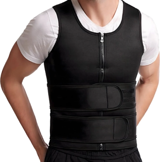 Heren neopreen fitness sauna vest om af te vallen XL zwart