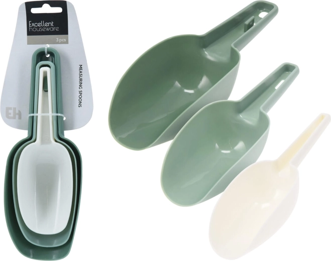 Set van plastic voedselscheppen, 3 stuks