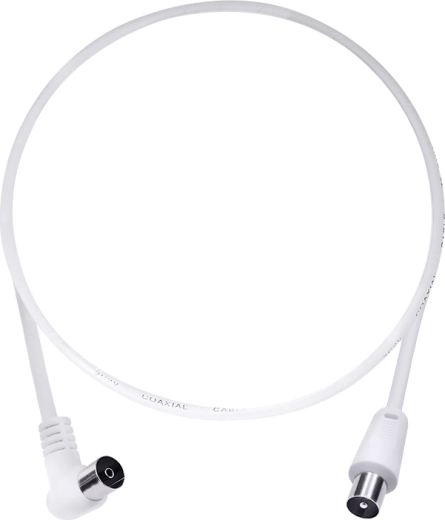 Solight antenne-coaxkabel 3C2V met gecombineerde connectoren 1,5 m wit - 1 stuk