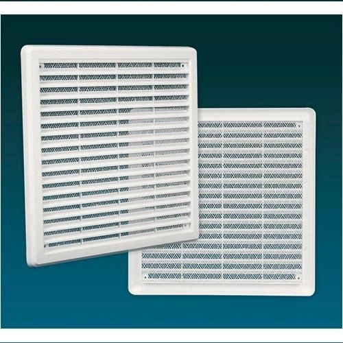 Ventilatierooster met gaas, 250 × 250 mm, wit