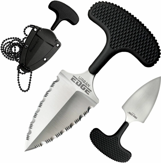 Cold Steel Urban Edge gekartelde push-dolk 6,4 cm met Secure-Ex schede