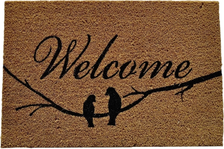 Deurmat van kokosvezel en PVC 40 × 60 cm Welcome