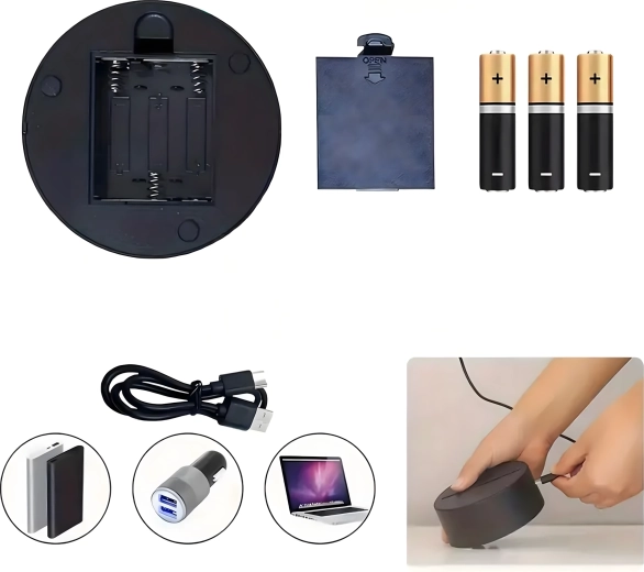 Voeding via USB of batterijen