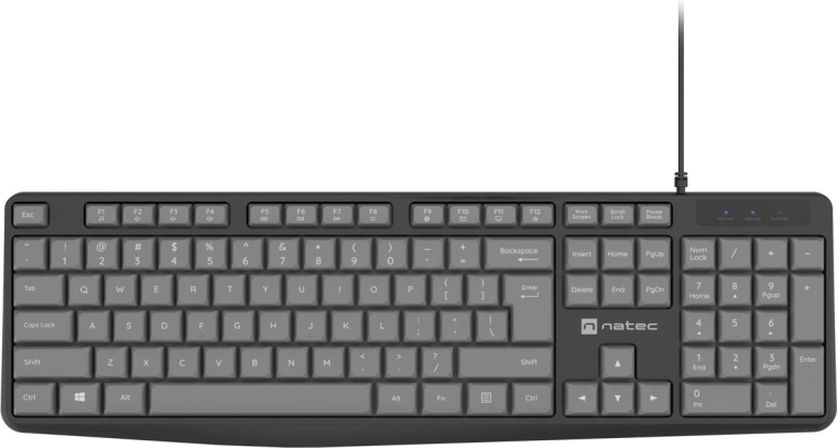 Natec Nautilus US Slim toetsenbord, zwart-grijs