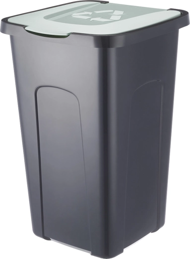 Sorteerafvalbak 50 l zwart/pastelgroen