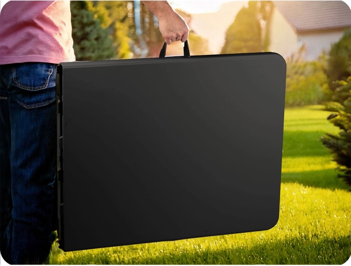 Vouwt op tot een koffer en neem je zo mee