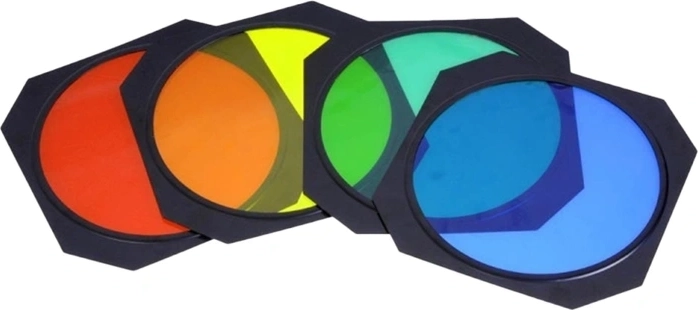 4 gekleurde gel-filters voor een creatieve sfeer