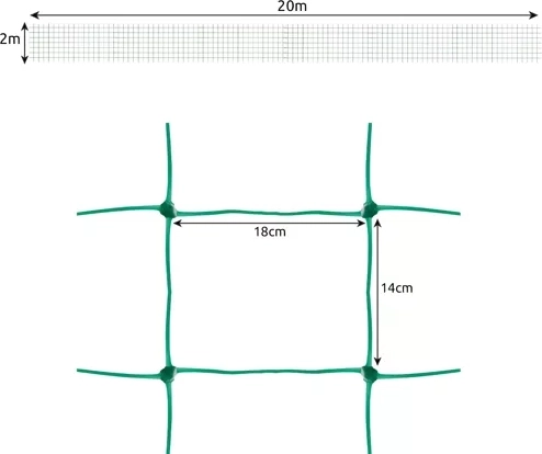 Groot formaat 2 × 20 m en onopvallende groene kleur
