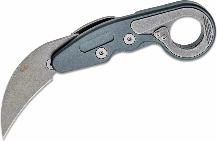 CRKT Provoke Compact karambit vouwmes 5,7 cm, stonewash, aluminium