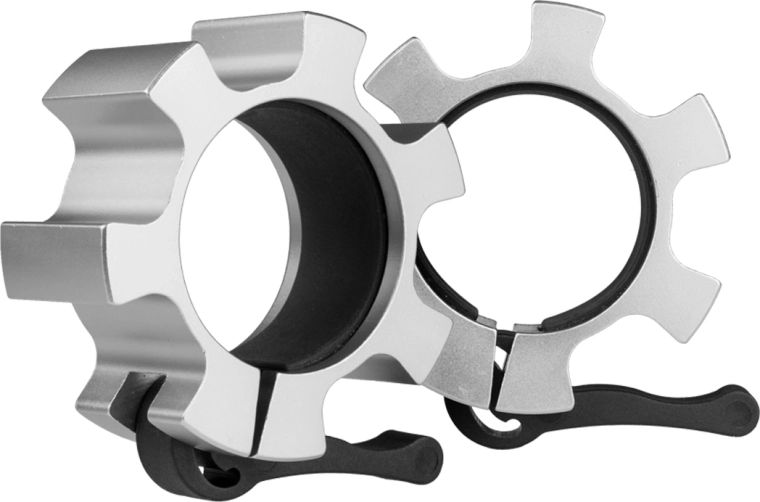 Snelsluitende sluitingen voor olympische halterstang 50 mm zilver HMS