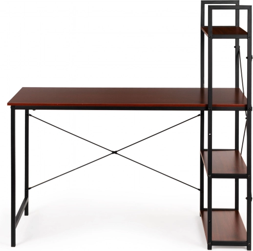 Houten computertafel met loftplanken