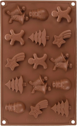 Siliconen kerstvorm voor koekjes en pralines oranje