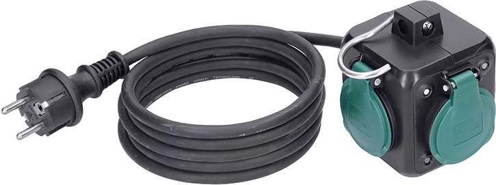 Solight verlengblok in kubusvorm IP44, 3 stopcontacten, 5 m