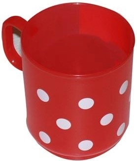 Matte plastic mok 0,25 l met opdruk – mix kleuren