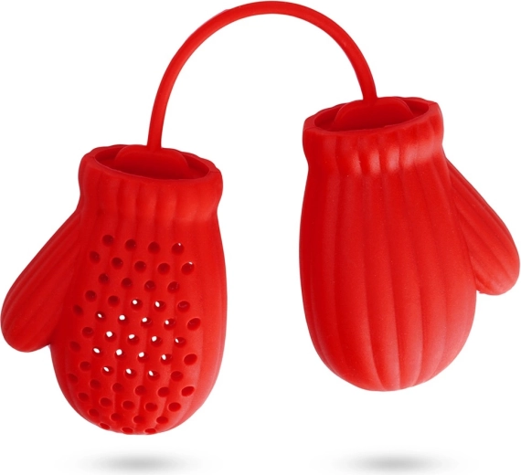 Siliconen theefilter rode want