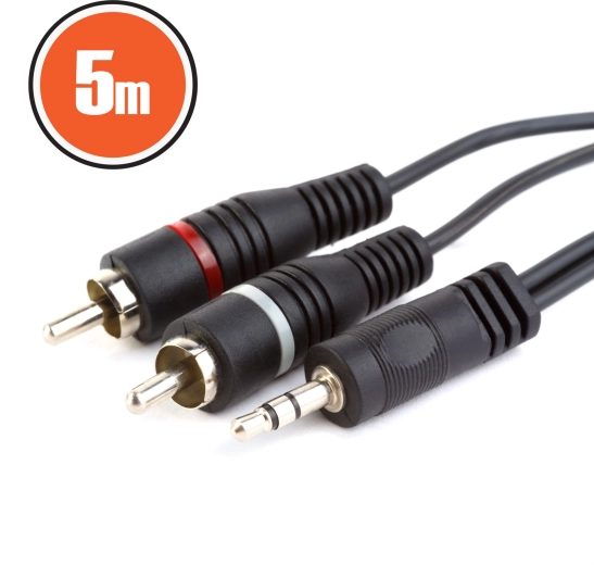 Audiokabel RCA naar 3,5mm stereo-jack, 5 m