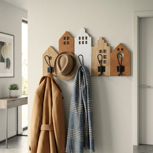 Decoratief huisjesmotief voor hal en kinderkamer