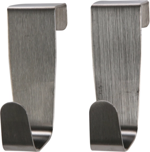 Altomdesign set van 2 roestvrijstalen haken 8,5 × 2,6 cm