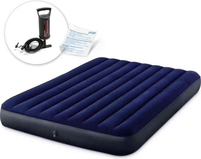 Intex luchtbed met handzuigerpomp 203 x 152 x 25 cm
