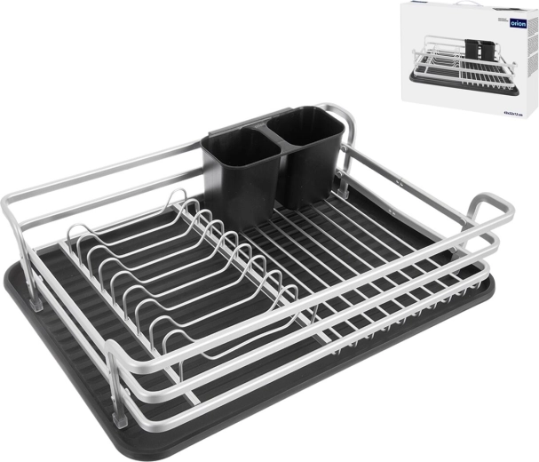 Deluxe afdruiprek met aluminium frame en afdruipbak 43 × 32 × 12 cm