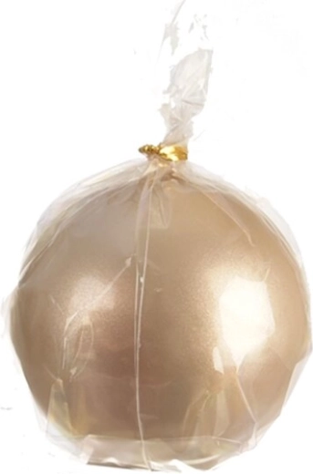 Decoratieve bolkaars in champagnekleur 8 cm