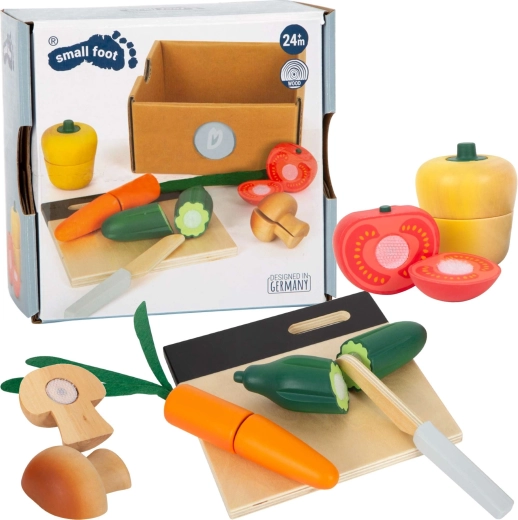Houten snijset groente small foot fresh