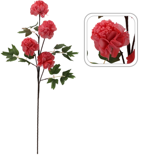Decoratieve kersenbloesemtak – witte tak met 4 bloemen, 94 cm