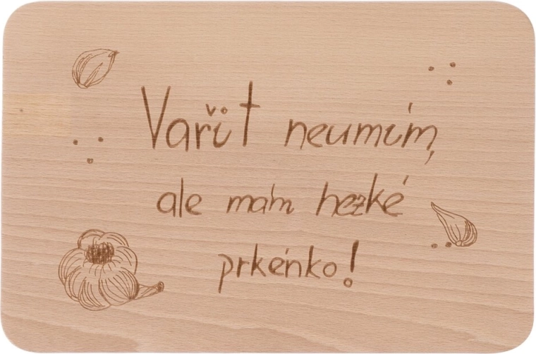 Houten keukenplank met opschrift Ik kan niet koken 30 × 20 cm