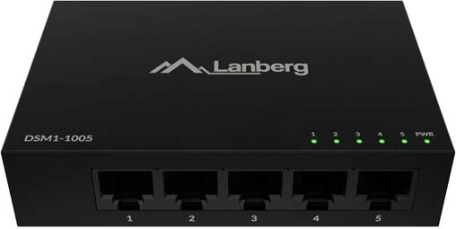 Onbeheerde gigabit desktopswitch 5× RJ‑45, metalen behuizing, 12 V