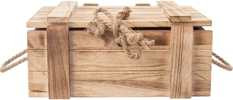 Praktisch deksel met jute striksluiting