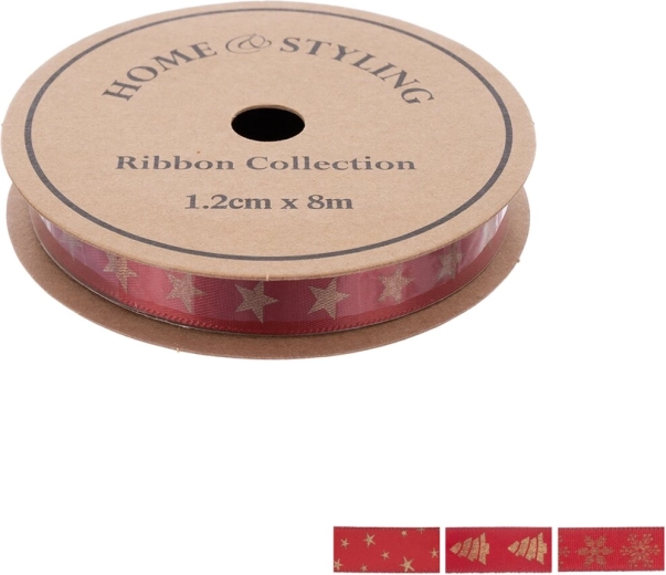 Home & Styling kerst polyester lint 8 m bordeaux mix