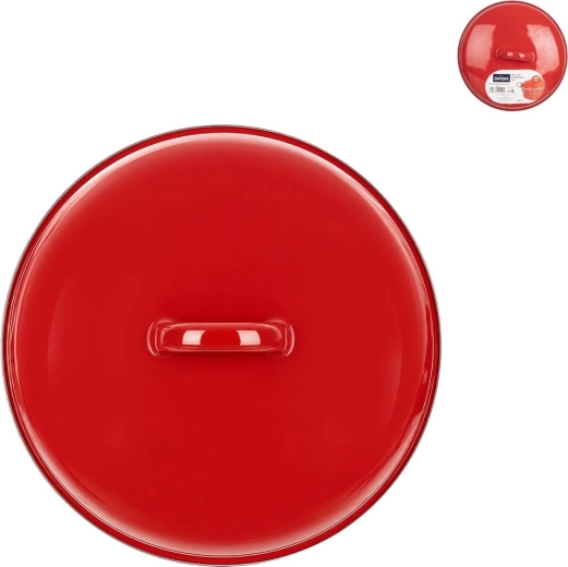 Geëmailleerd deksel Lem 19 cm rood - 1 stuk