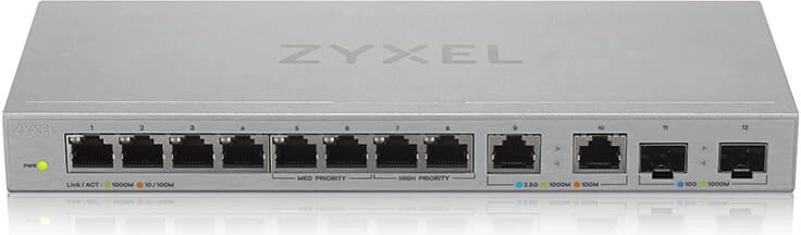 Niet-beheerde multigigabit switch met 12× poorten met 2× 2,5G en 2× SFP+ ZYXEL XGS1010-12