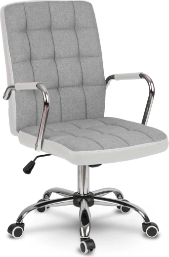 Bureaustoel Benton grijs-wit