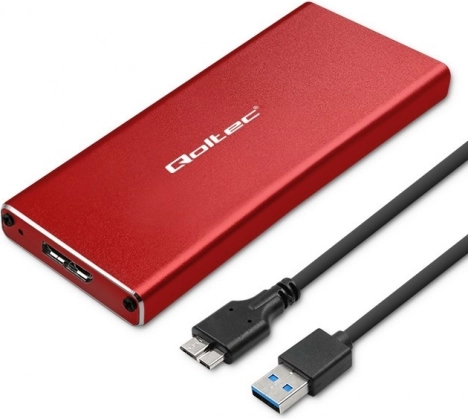 Behuizing voor M.2 SSD SATA NGFF – USB 3.0, rood