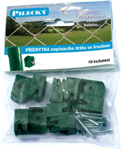 Klem voor spandraad met schroef, groen (10 stuks)