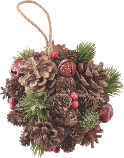 BELL decoratieve hangbal in de vorm van een dennenappel, 16 cm