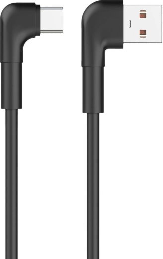 Maxlife MXUC-09 hoekige USB-A-naar-USB-C-kabel 1 m 3 A zwart - 1 stuk
