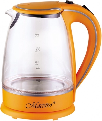 Elektrische waterkoker Maestro glas 1,7l oranje