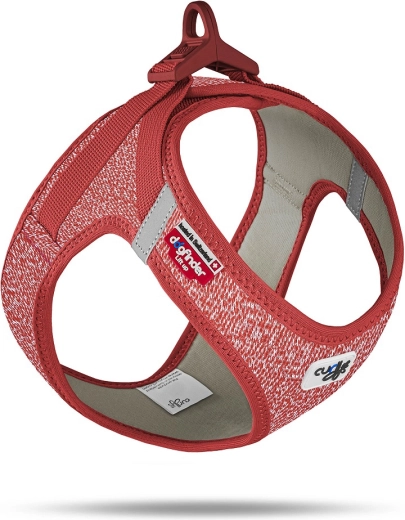 Curli hondentuig met merinowol en gesp, rood, maat L (8–13 kg)