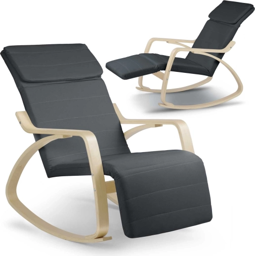 Schommelende relaxfauteuil Suzi – Donkergrijs
