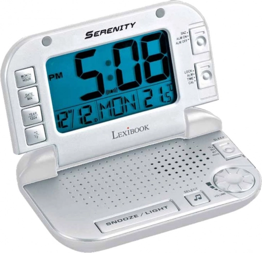 Reiswekker met ontspannende melodieën en geluiden