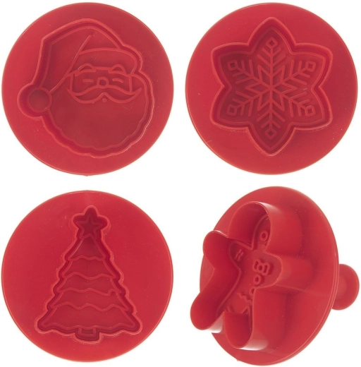 Kerstkoekjesuitstekers met stempel Orion, 4 stuks