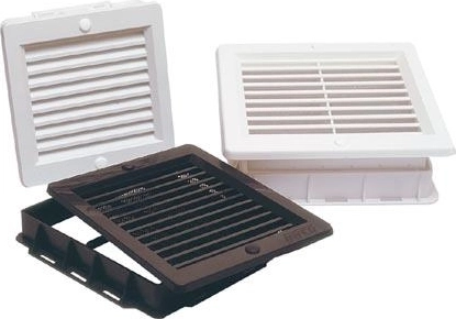 Ventilatierooster met gaas 150 × 150 mm bruin