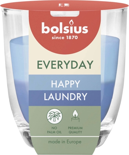 Geurkaars in glas Happy Laundry 24 u, 8 × 7 cm